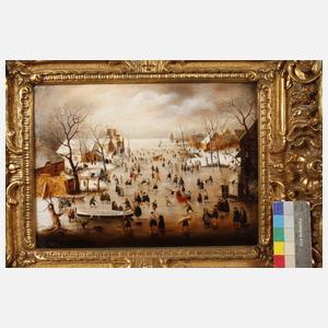 Calzolari, Eisvergnügen an der Küste nach Brueghel