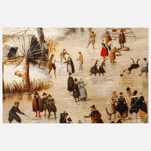 Calzolari, Eisvergnügen an der Küste nach Brueghel