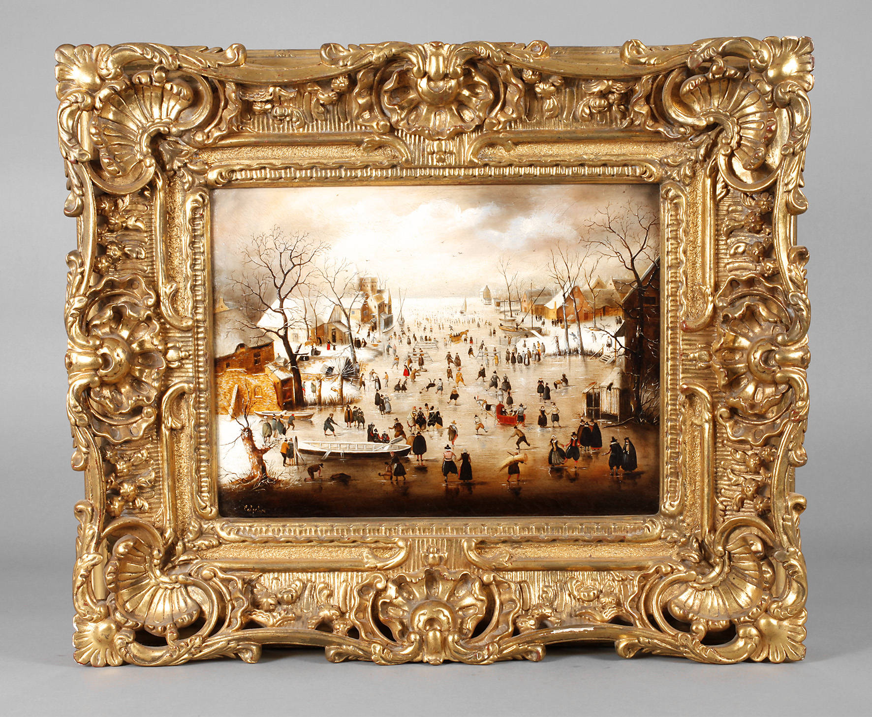 Calzolari, Eisvergnügen an der Küste nach Brueghel