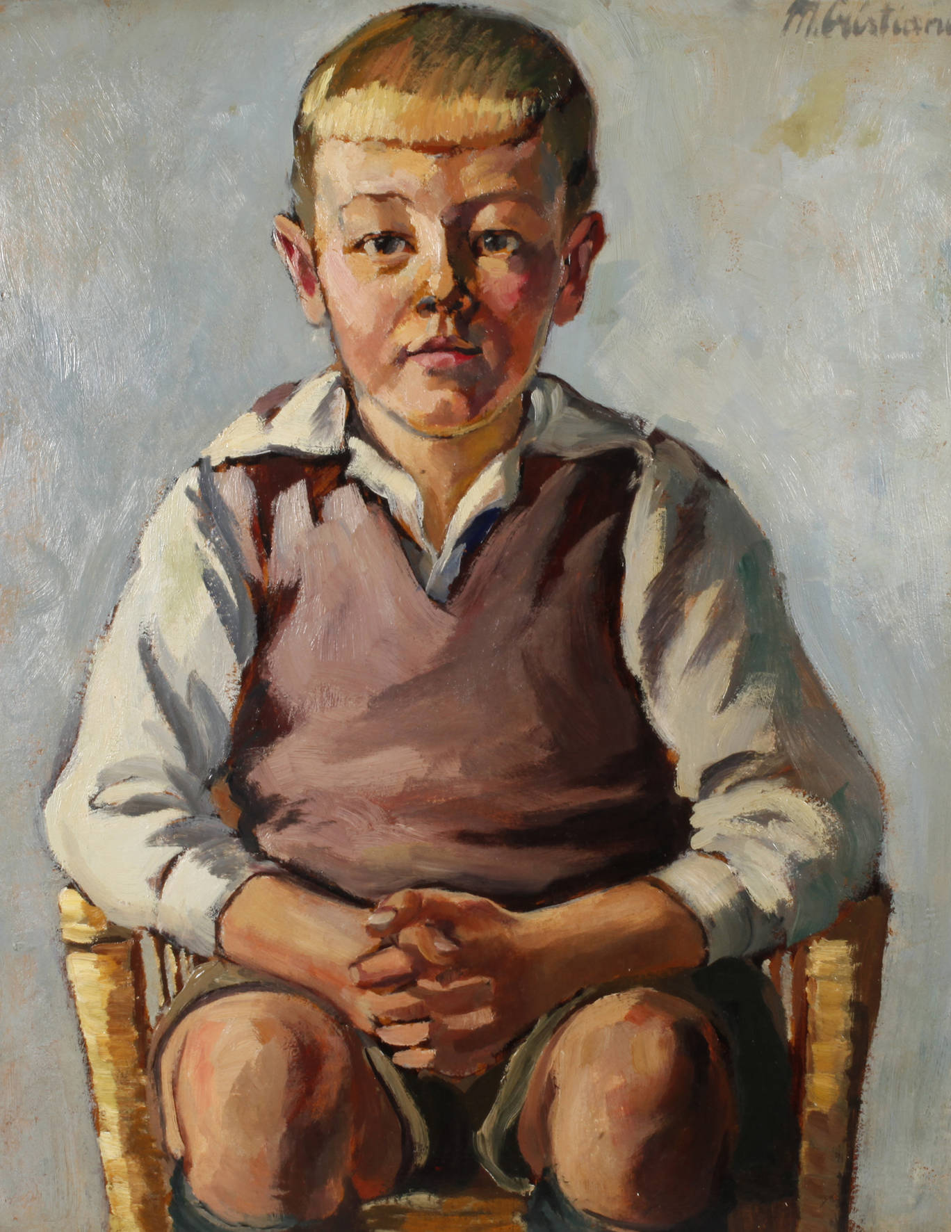 Mateo Cristiani, Sitzender Junge