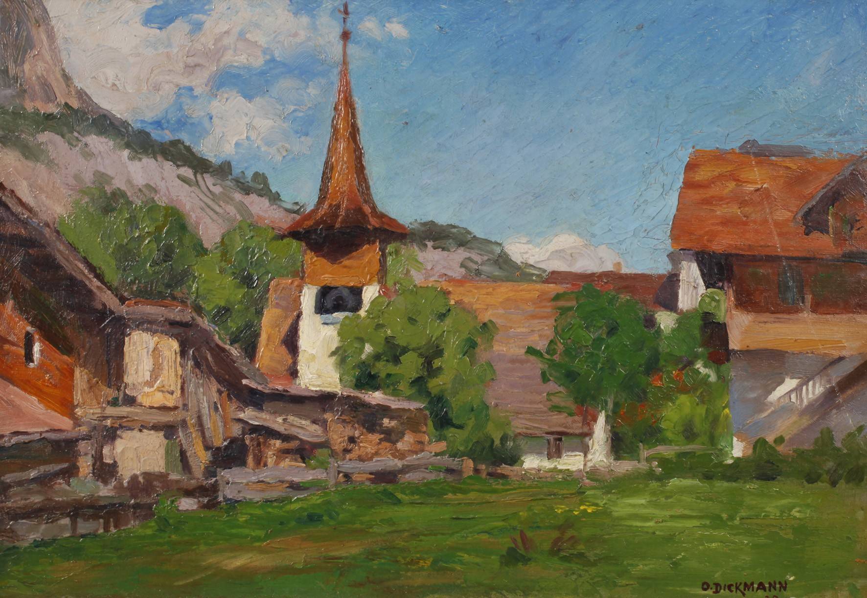 Oskar Dickmann, Bergdorf im Sommer