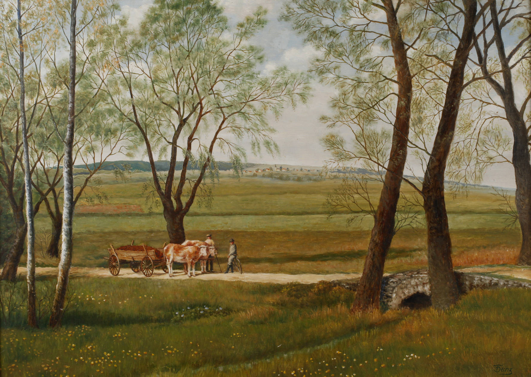 Fritz Dunz, attr., ”Begegnung am Wege”