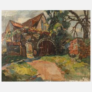 Walter Friederici, attr., ”Gutshof in Alt Leubnitz”