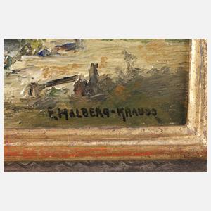 Fritz Halberg-Krauss, Flusslandschaft mit Wanderer