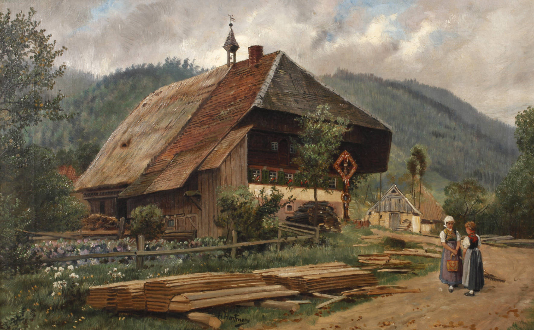H. Hoffmann, ”Sägewerk im Schwarzwald”