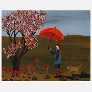 Krystyna Hurec-Diaczyszyn, ”Unterm Regenschirm”