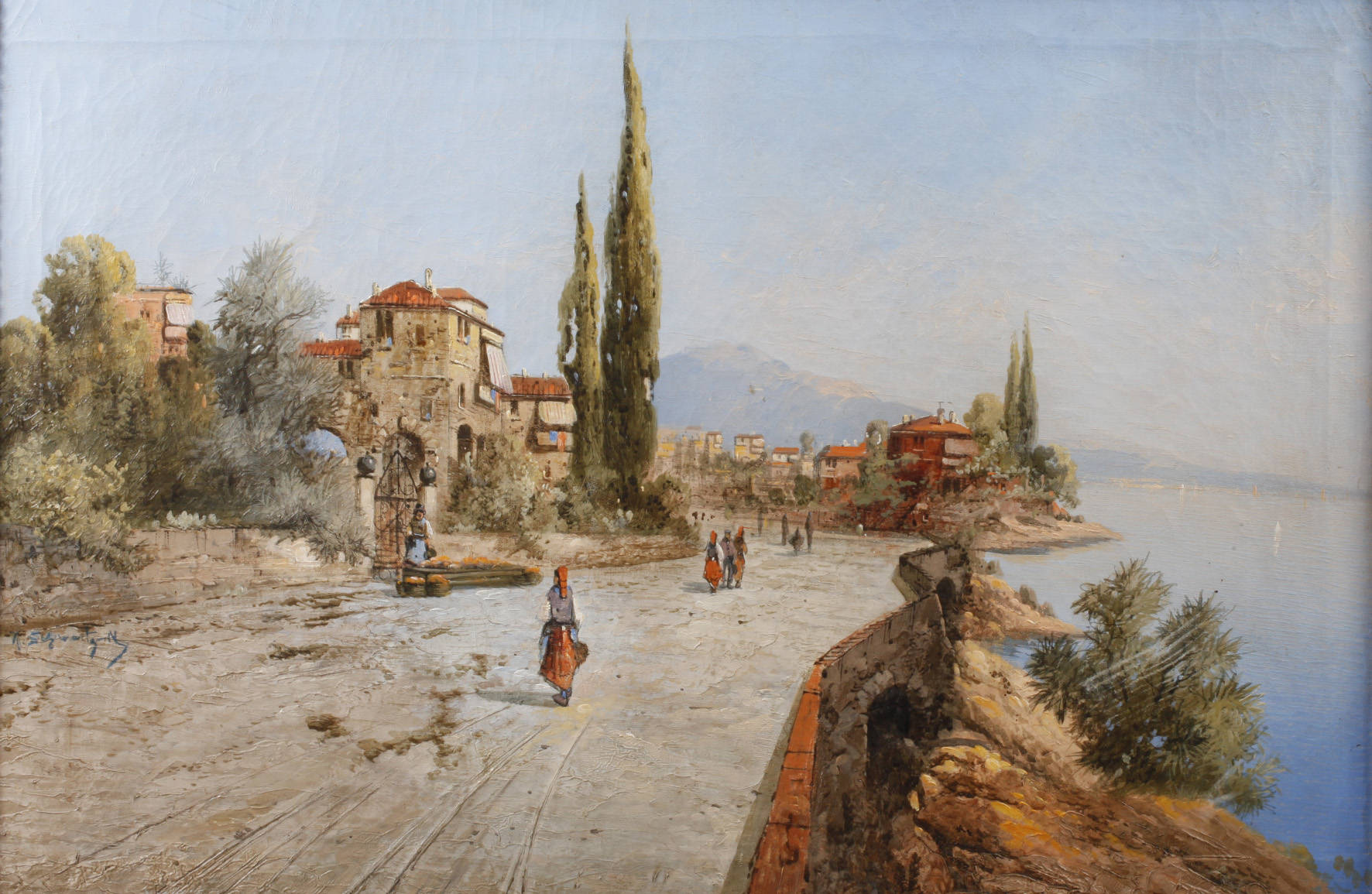 Karl Kaufmann, attr., Mediterrane Küstenpromenade