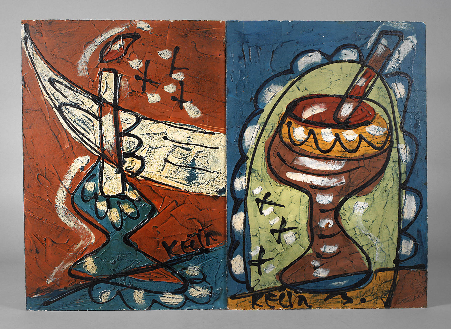 Bohumil Kecir, Zwei Kompositionen mit Kerze bzw. Trinkglas