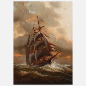 Mody Kersten, attr., Dreimaster auf hoher See