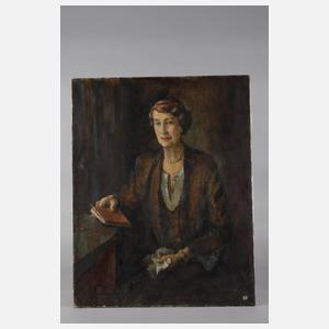 M. E. Koeppel, Frau am Tisch