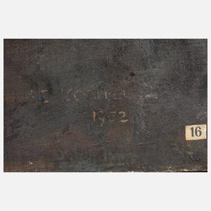 M. E. Koeppel, Frau am Tisch