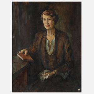 M. E. Koeppel, Frau am Tisch