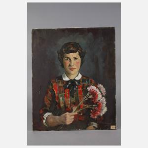 M. E. Koeppel, Mädchen mit Nelken