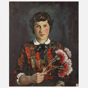 M. E. Koeppel, Mädchen mit Nelken