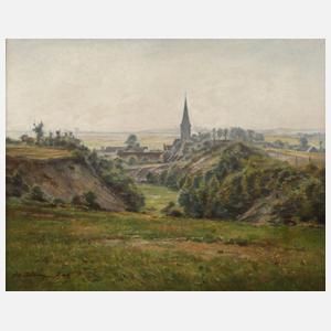 Fritz Köhler, Dorf in Sommerlandschaft