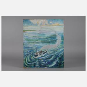 Jacques Le Roux, attr., Dampfer vor mediterraner Küste