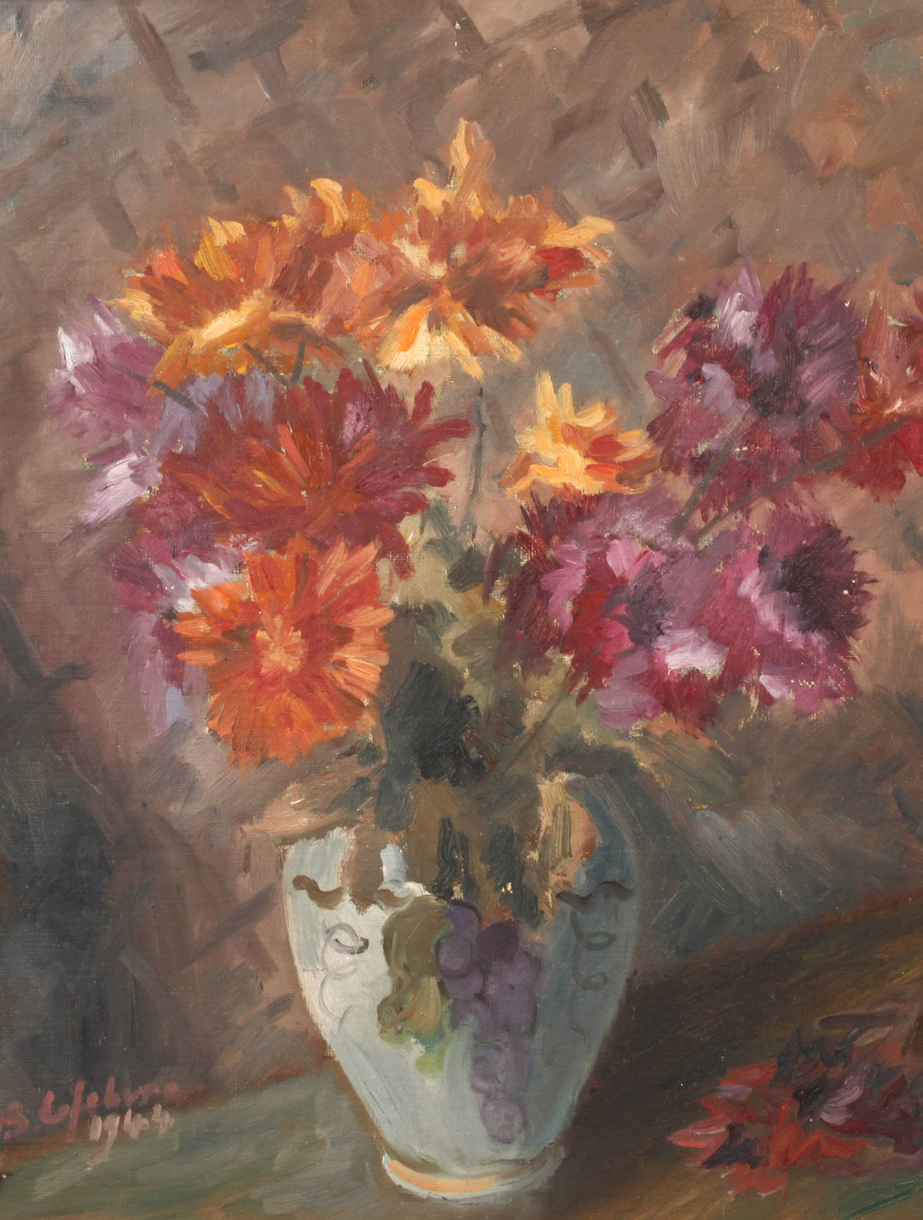 B. Lefebvre, Chrysanthemenstillleben