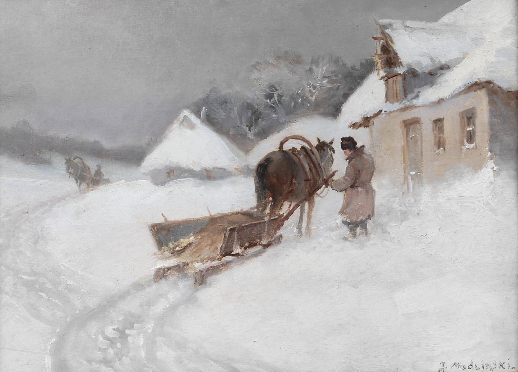 J. Nodzinski, Russische Winterlandschaft