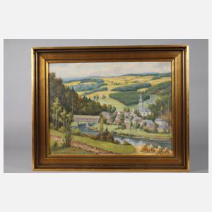 Max Oehler, Thüringer Landschaft mit Hausbrücke