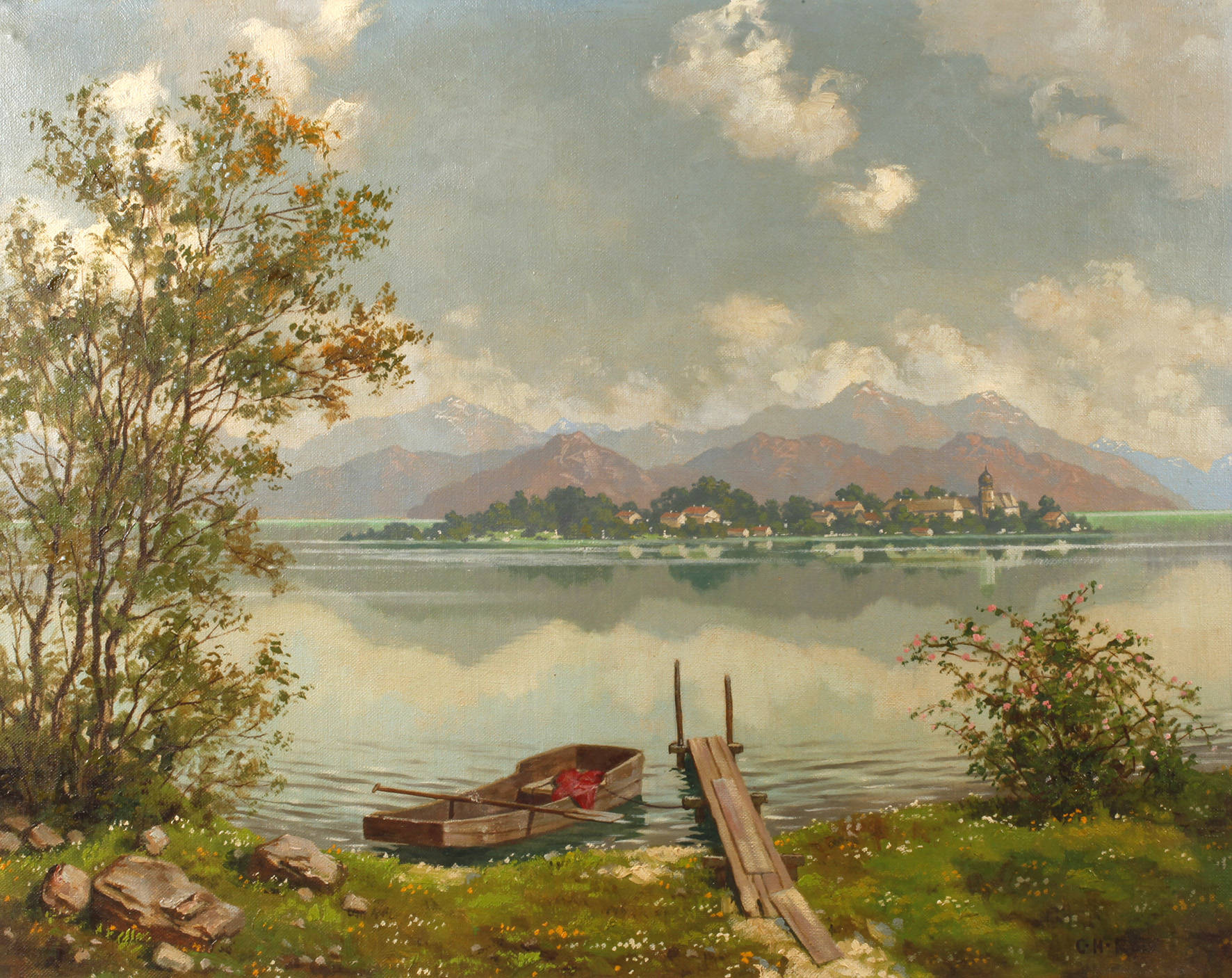 Carl Hermann Roth, Blick zur Fraueninsel im Chiemsee