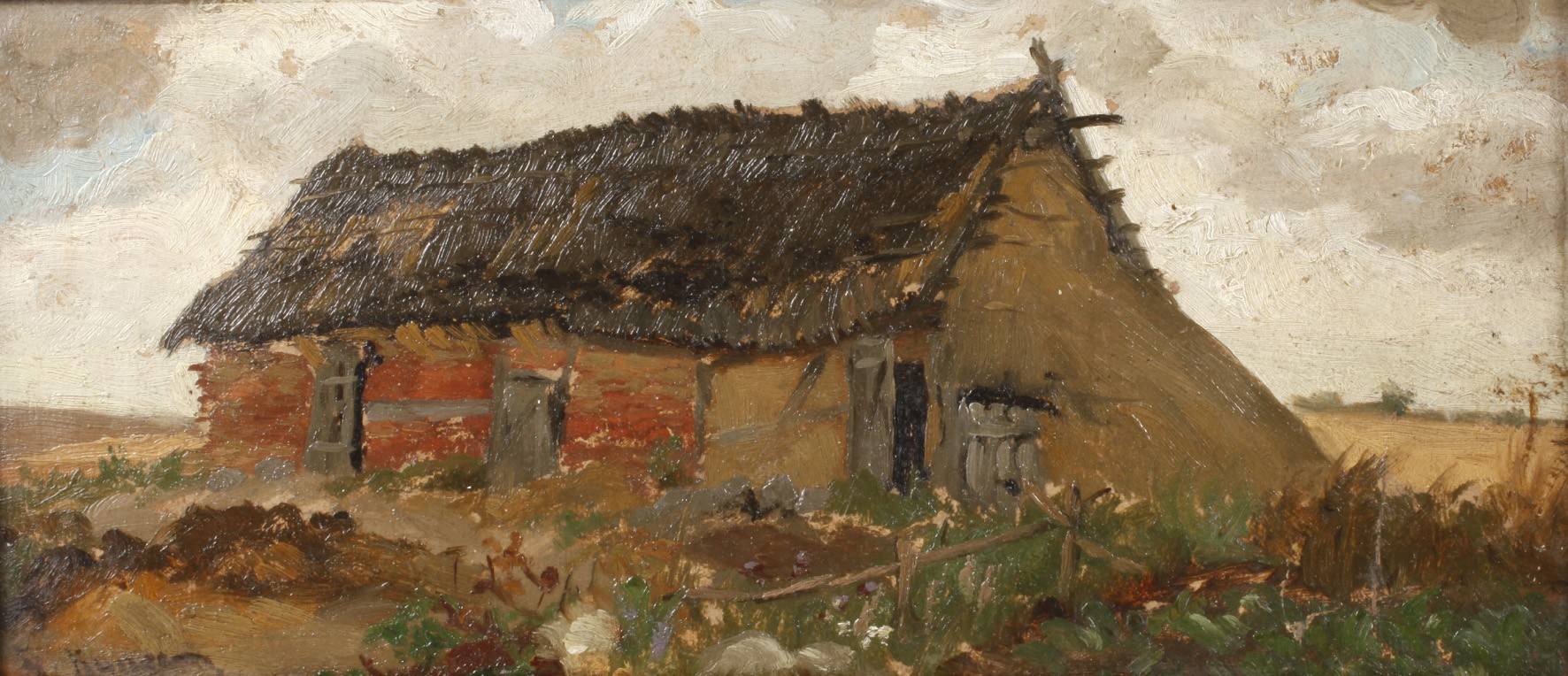 Julius Runge, ”Fischerhütte auf der Insel Schwerin”