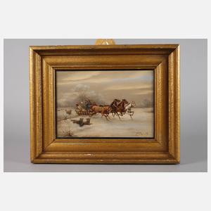 Constantin Stoiloff, Trojka von Wölfen verfolgt