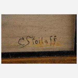 Constantin Stoiloff, Trojka von Wölfen verfolgt