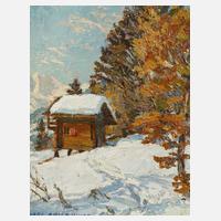 Paul Emile Wyss, Hütte in winterlicher Gebirgslandschaft111