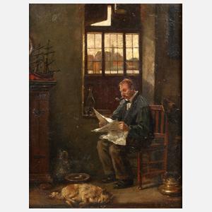 Prof. Philipp Zeltner, Lesender im Interieur