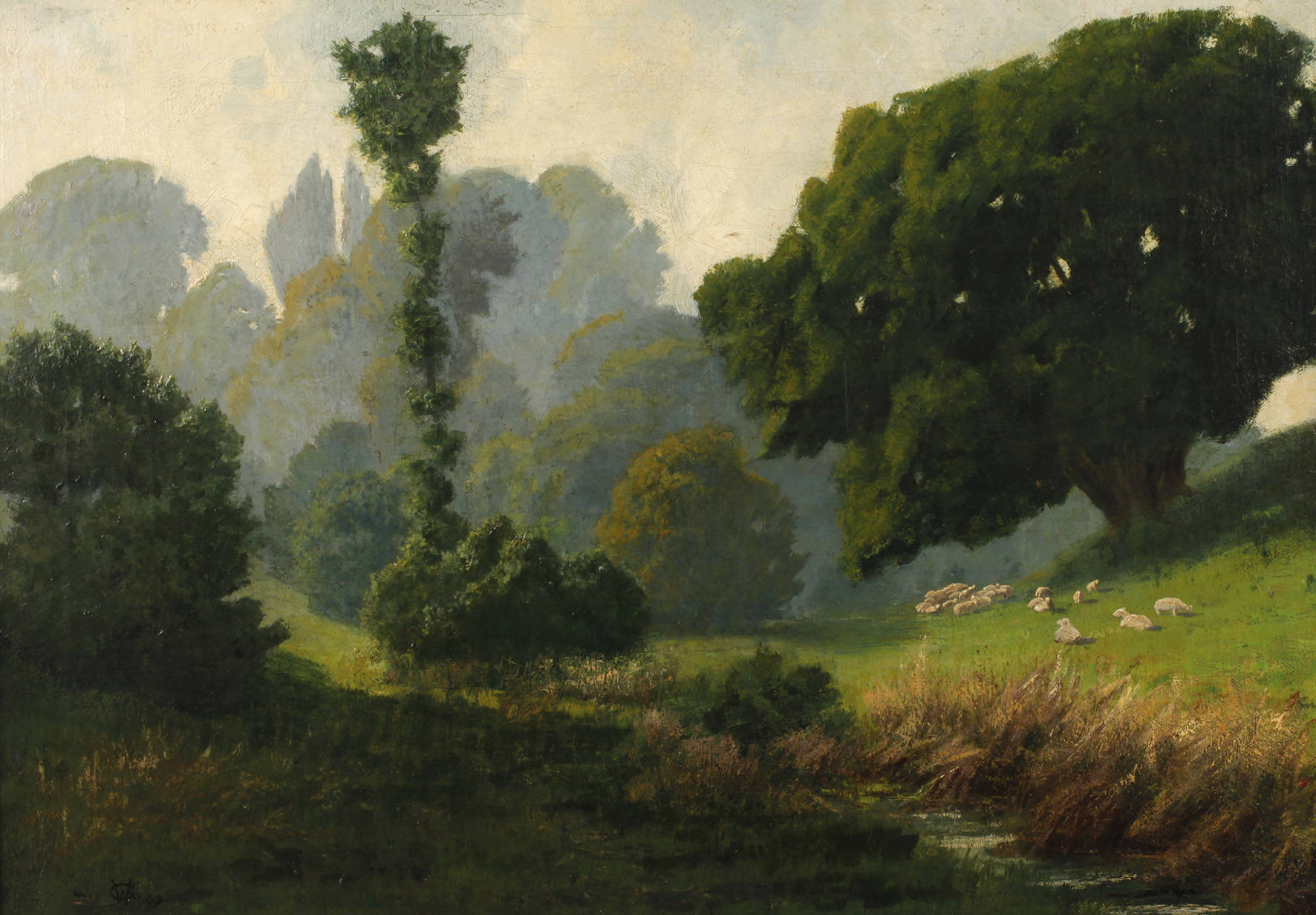 Schafe in Sommerlandschaft