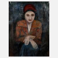 Dame mit rotem Hut111