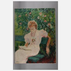 Lesende Dame im Park