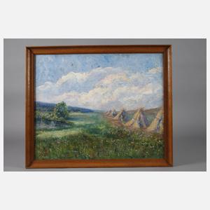 Feldrain mit Korngarben