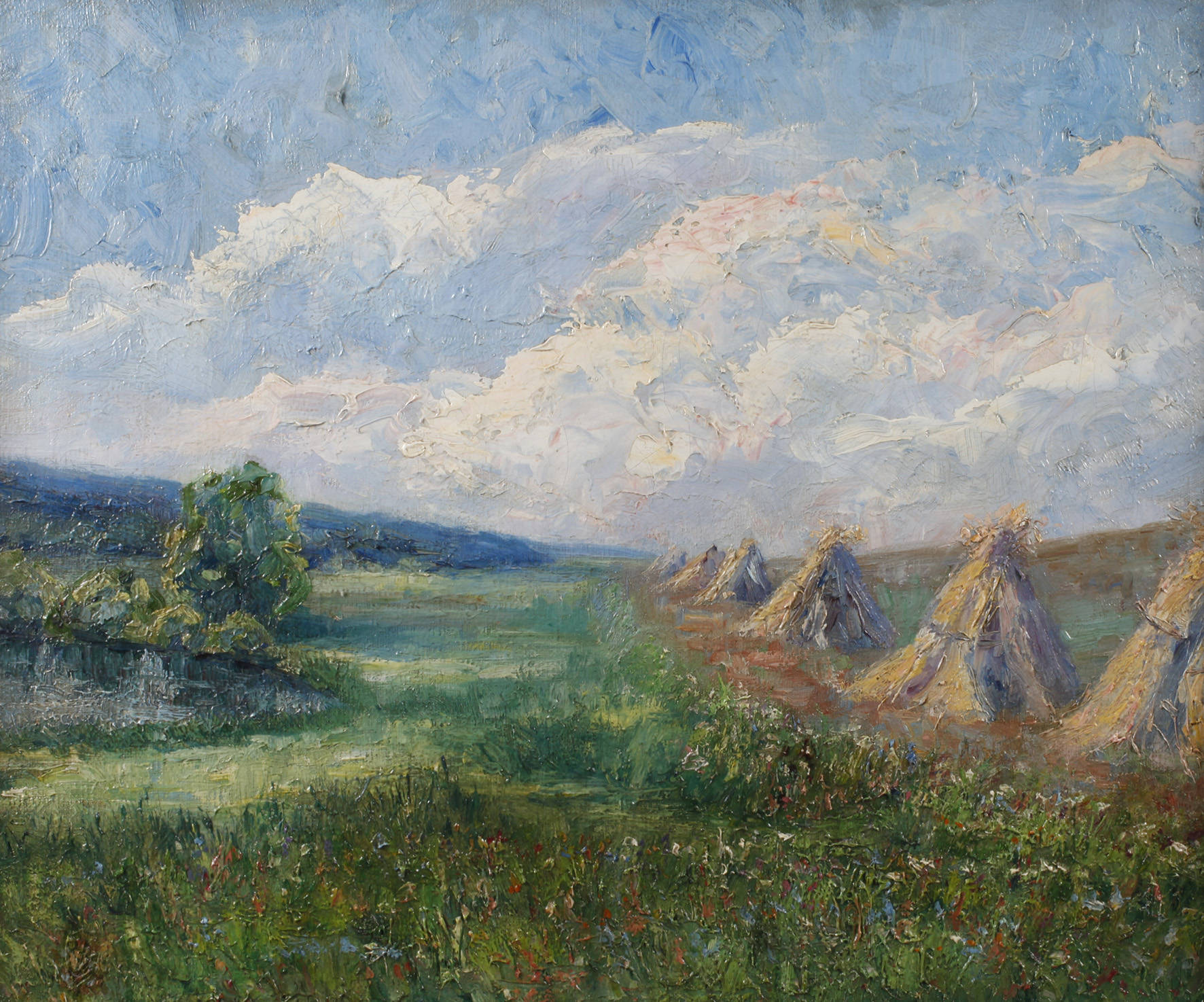 Feldrain mit Korngarben