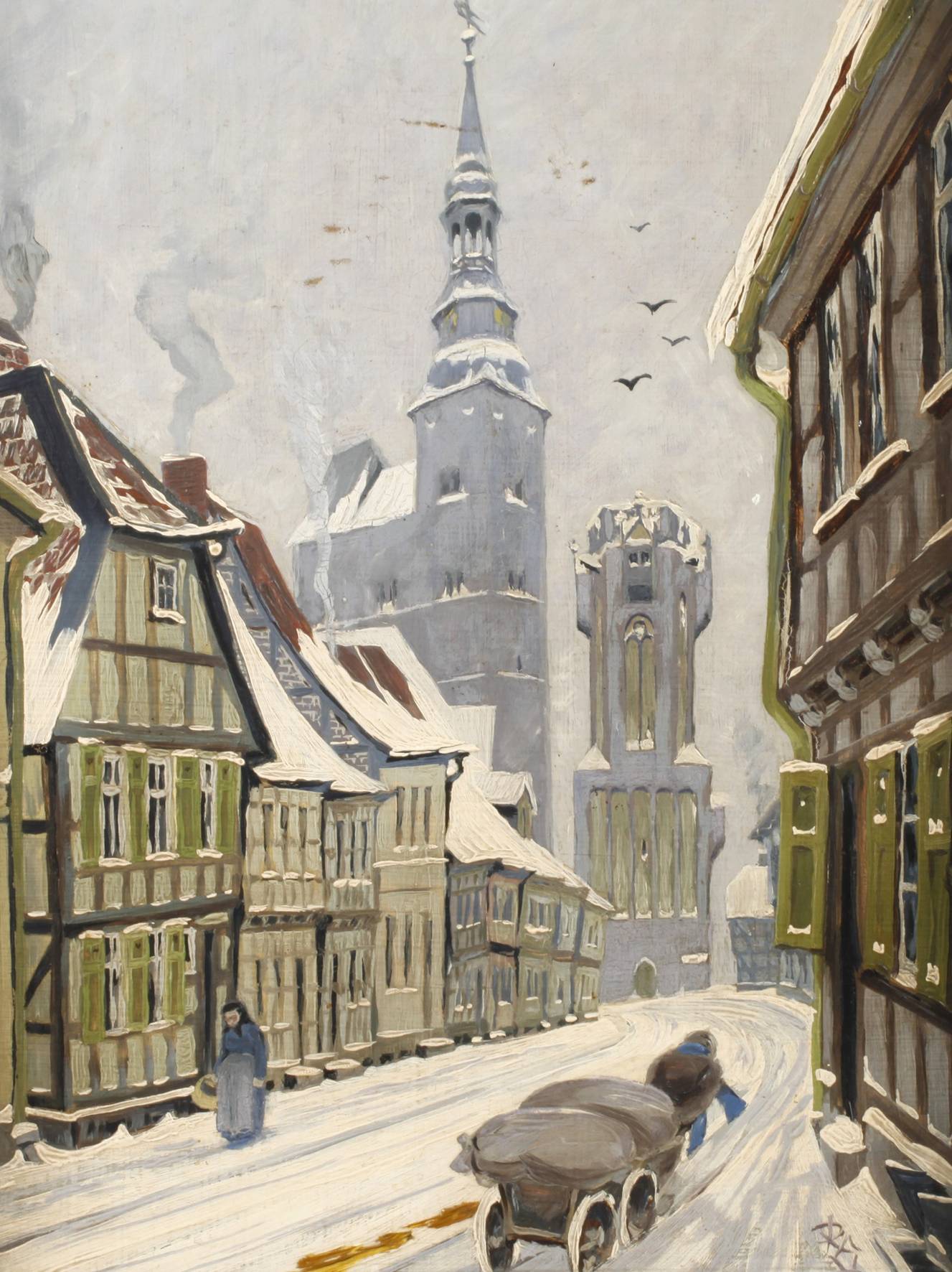 Ansicht von Halle im Winter