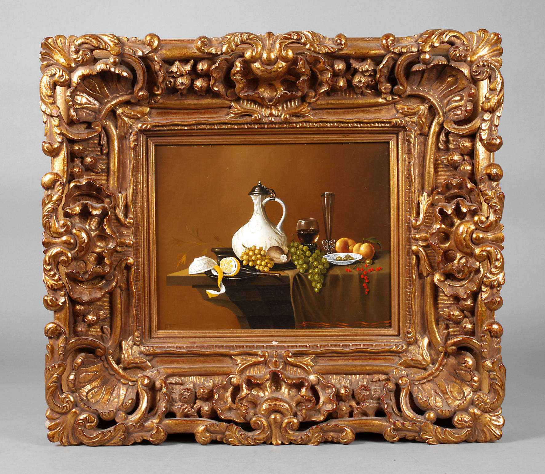 Altmeisterliches Früchtestillleben mit Kanne