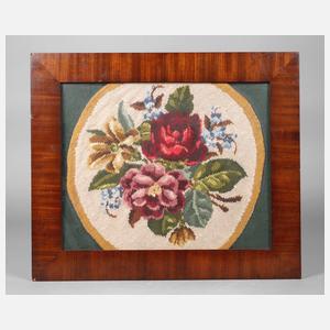 Biedermeierleiste mit Stickbild Mitte 20. Jh.