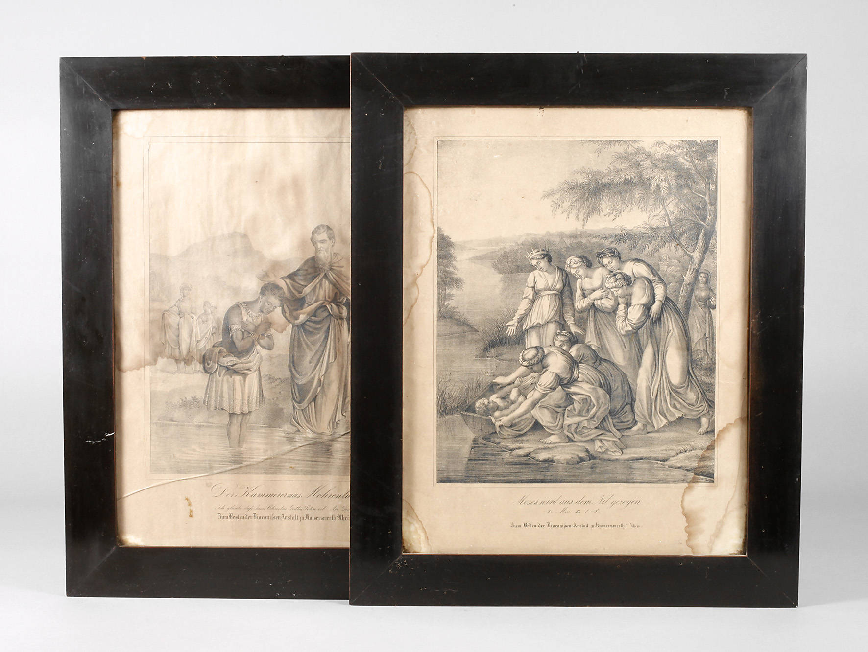 Paar ebonisierte Biedermeierrahmen um 1840