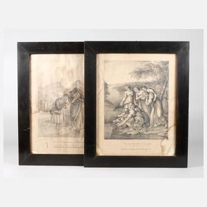 Paar ebonisierte Biedermeierrahmen um 1840