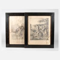 Paar ebonisierte Biedermeierrahmen um 1840111