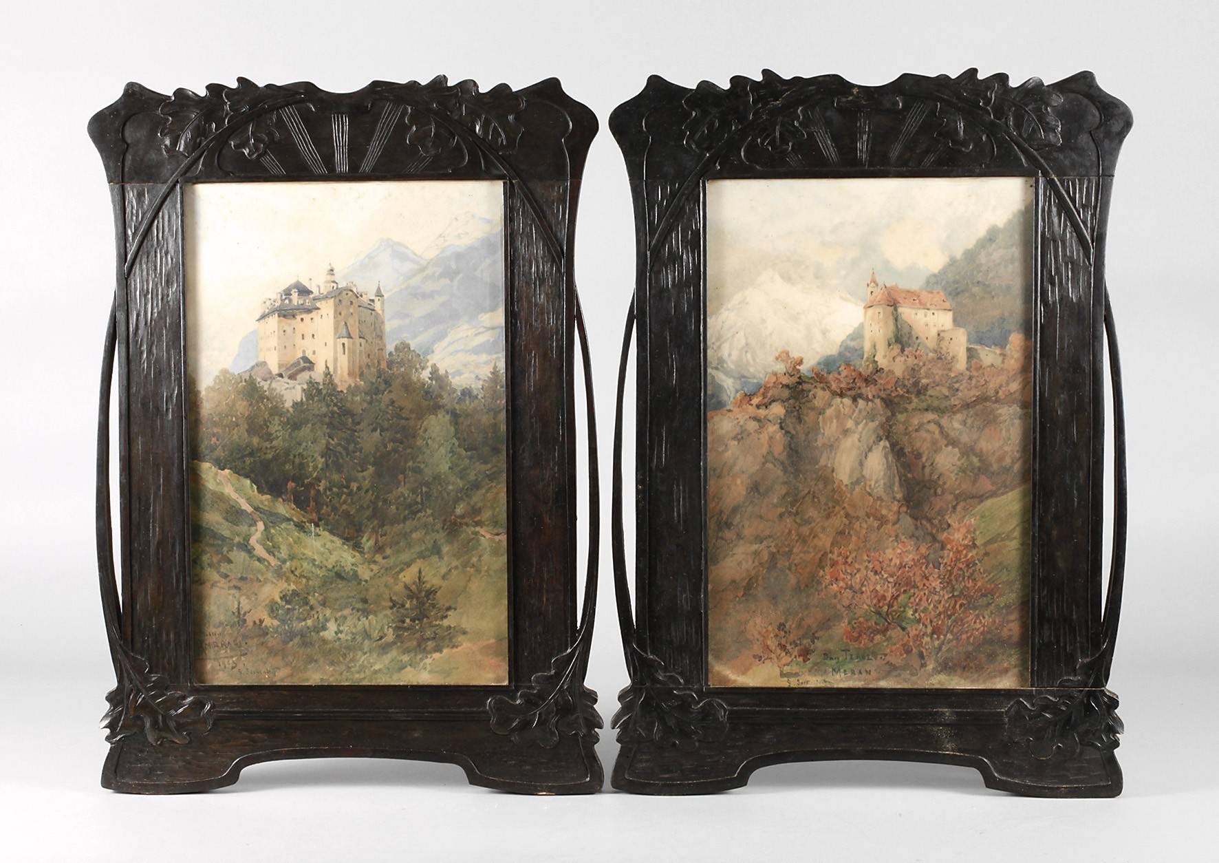 Paar geschnitzte Jugendstilrahmen um 1900