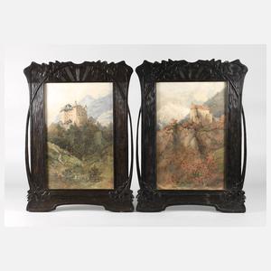 Paar geschnitzte Jugendstilrahmen um 1900