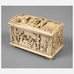 Elfenbeinschatulle mit Bergbaumotiven