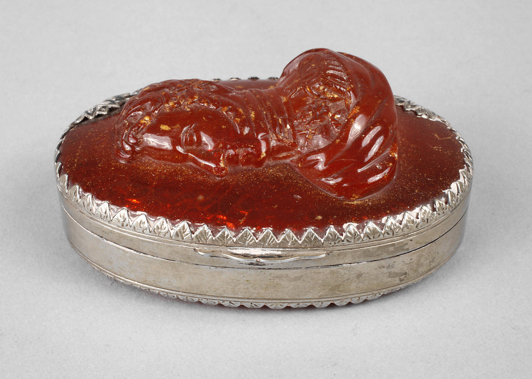 Pillendose Bernstein-Kamee Friedrich Wilhelm III.