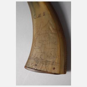 Drei barocke Pulverhörner