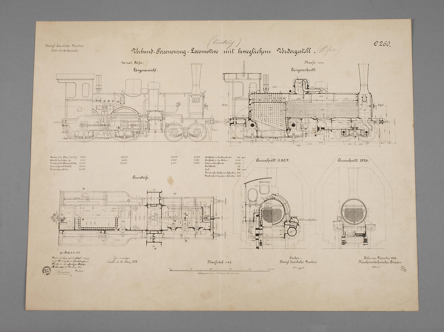 Konstruktionszeichnung Eisenbahn