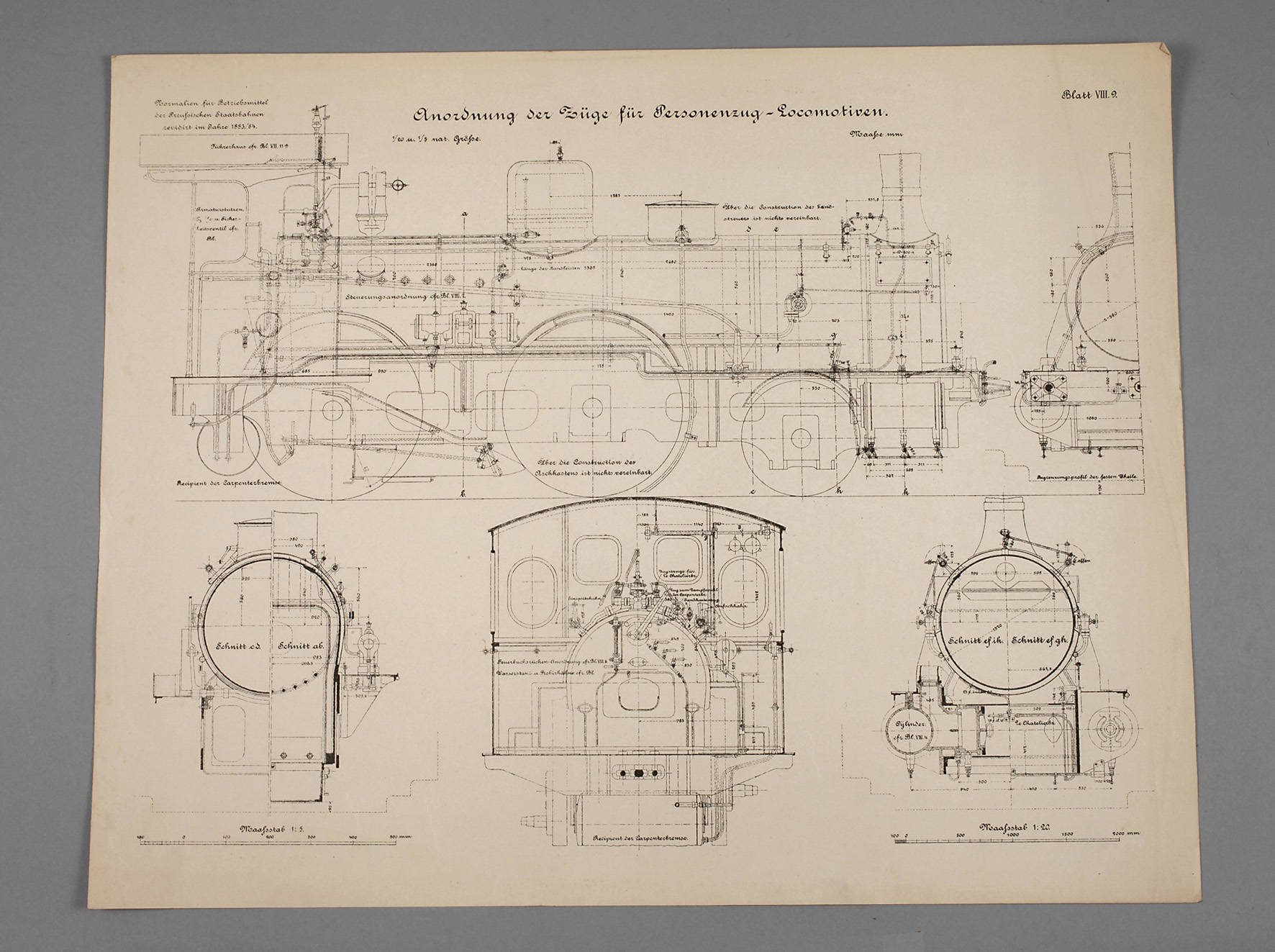 Konstruktionszeichnung Eisenbahn