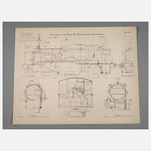 Konstruktionszeichnung Eisenbahn
