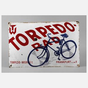Emailleschild Torpedo-Fahrrad