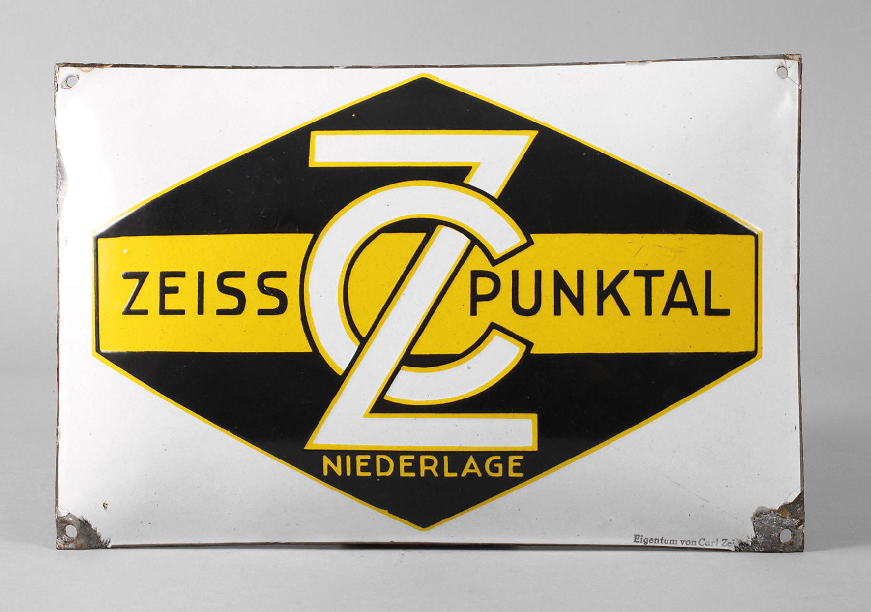 Emailleschild Zeiss Punktal